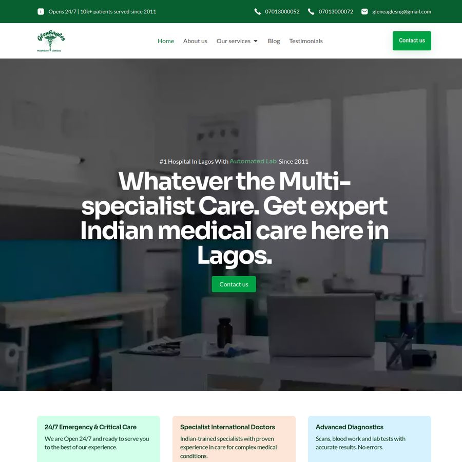 Gleneagles Hospital website